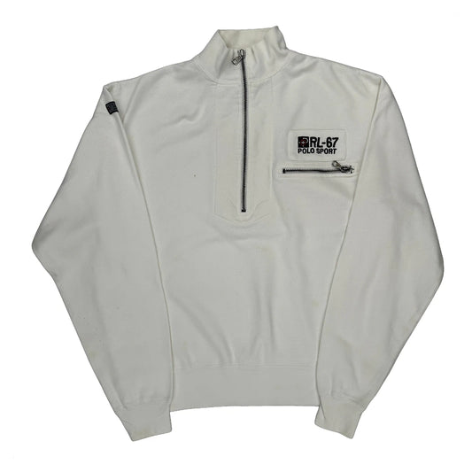 Polo Sport 1/4 Zip - Small White Cotton