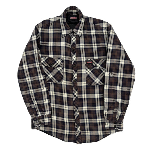 None Dickies Checked Flannel Shirt - Medium Blue Cotton