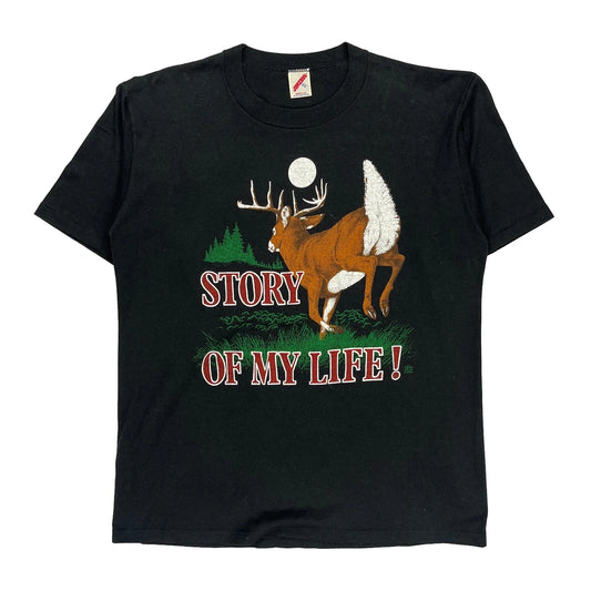 Jerzees Single Stitch T-Shirt - XL Black Cotton