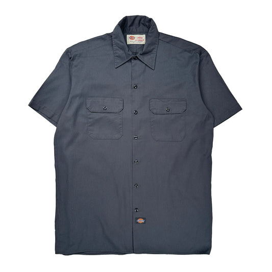 Dickies Short Sleeve Shirt - Large Grey Polyester Blend