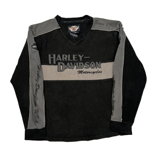 Harley Davidson Graphic Sweatshirt - Large Black Cotton