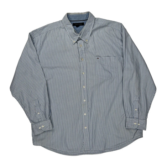 Tommy Hilfiger Striped Shirt - 2XL Blue Cotton