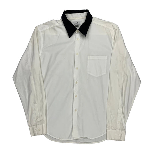 Armani Exchange Contrast Stitch Shirt - XL Black Cotton