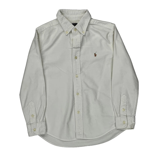 Age 7 Polo By Ralph Lauren Shirt - Small White Cotton