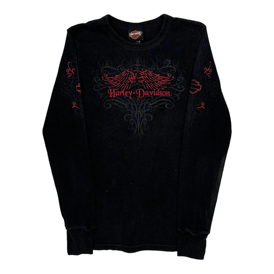 Tacoma, Wa Harley Davidson Graphic Long Sleeve T-Shirt - Small Red Cotton