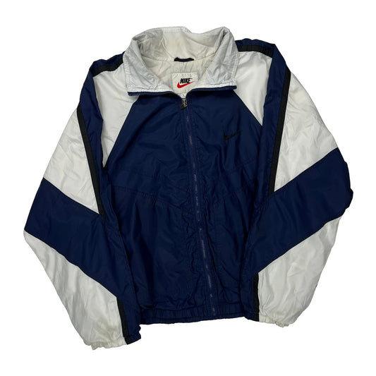Swoosh Logo Nike Windbreaker - XL Blue Nylon