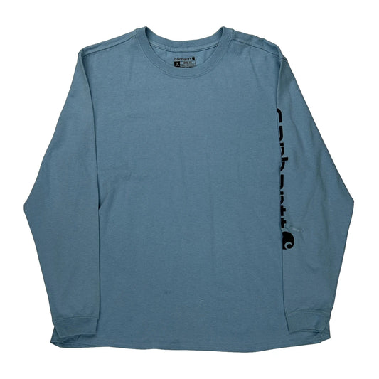 Carhartt Long Sleeve T-Shirt - XL Blue Cotton