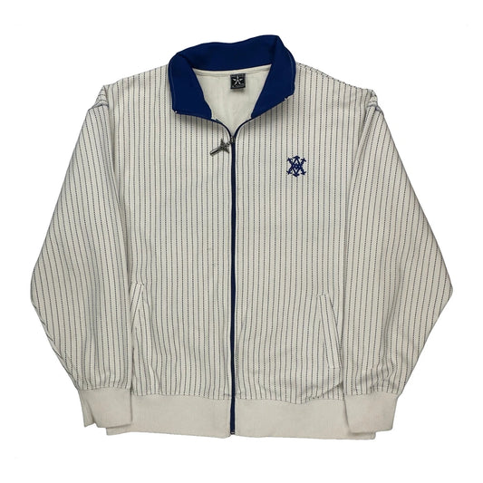 Avirex Striped Track Jacket - Large Blue Cotton Blend