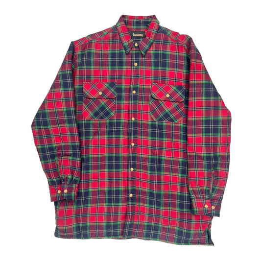 Timber Ridge Checked Flannel Shirt - Large Blue Cotton