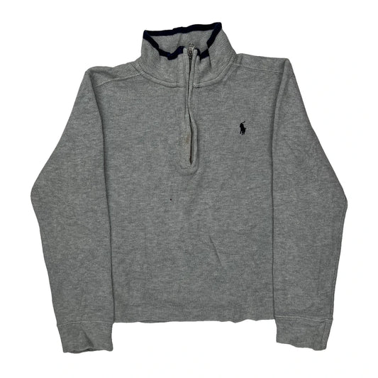Age 5 Polo By Ralph Lauren 1/4 Zip - Small Grey Cotton