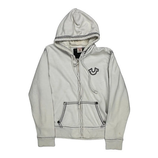 True Religion Contrast Stitch Hoodie - 2XL White Cotton