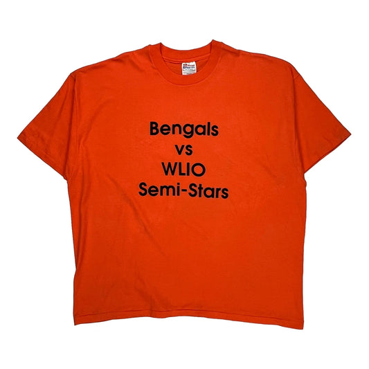 Bengals Vs Wlio Semi-Stars Hanes Single Stitch T-Shirt - 2XL Orange Cotton Blend