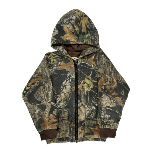 Age 6-7 Mossy Oak Camo Bomber Jacket - Small Camo Cotton