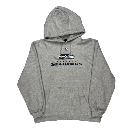 Seattle Seahawks Reebok Nfl Hoodie - Medium Grey Cotton Blend