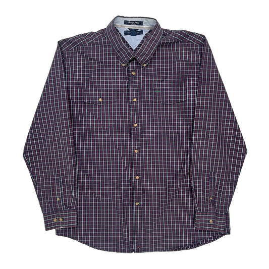 Tommy Hilfiger Checked Shirt - XL Burgundy Cotton