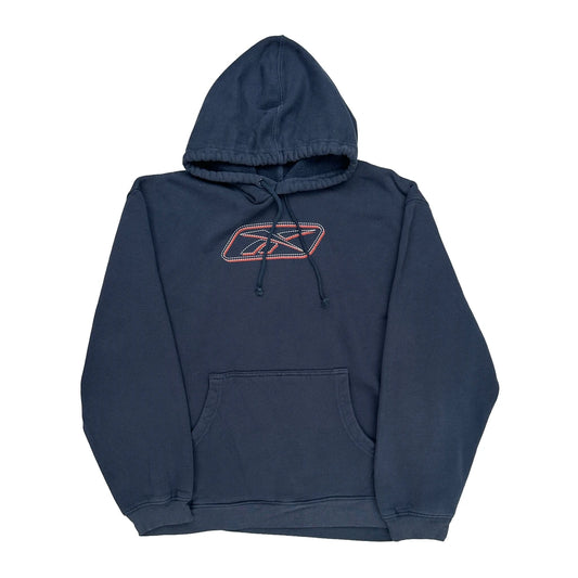 Reebok Hoodie - Large Navy Cotton