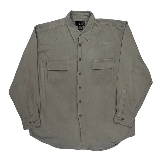 J. Ferrar Shirt - Large Grey Silk