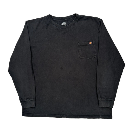 Dickies Tall Long Sleeve T-Shirt - 2XL Black Cotton