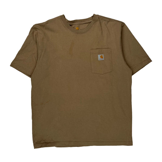 Carhartt T-Shirt - Large Brown Cotton