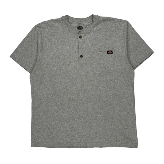 Dickies Collarless Shirt - XL Grey Cotton