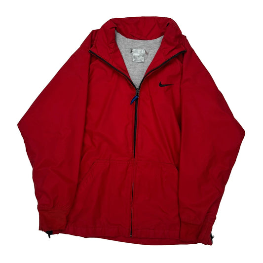 None Nike Spellout Windbreaker - Medium Red Polyester