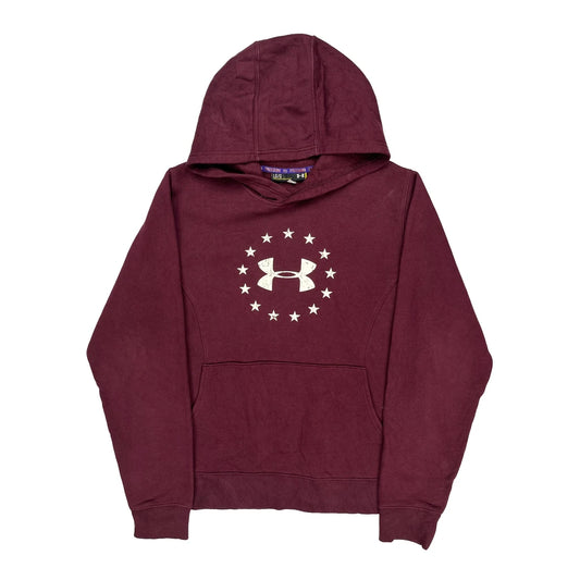 Freedom Series Under Armour Graphic Hoodie - Large Burgundy Cotton