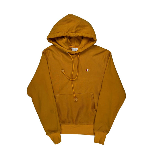 Reverse Weave Champion Hoodie - Small Yellow Cotton
