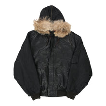  Vintage black Nautica Leather Jacket - mens xx-large