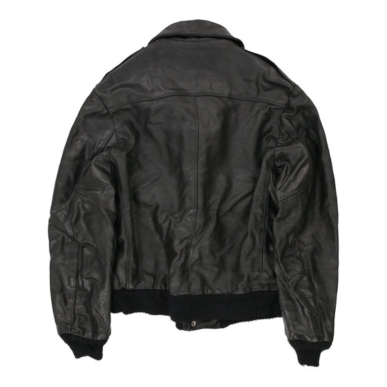 Vintage black Oakton Leather Jacket - mens medium