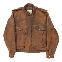  Vintage brown Bermans Leather Jacket - mens x-large