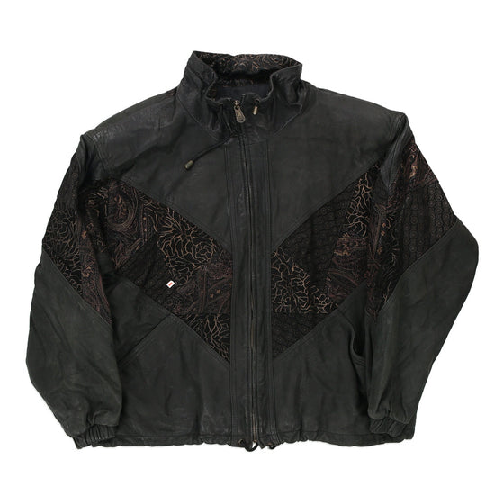 Vintage black Winlit Leather Jacket - womens x-large