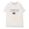 Vintage white Napapijri T-Shirt - mens medium