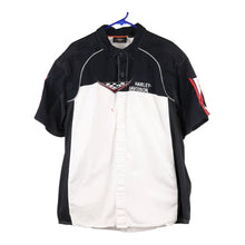  Vintage black & white Harley Davidson Short Sleeve Shirt - mens xx-large