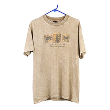  Vintage brown Oregon Prairie Mountain T-Shirt - mens medium