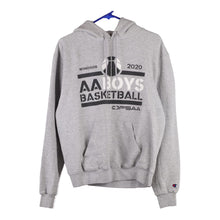  AA Boys Basketball Champion Hoodie - Medium Grey Cotton Blend - Thrifted.com