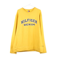  Vintage yellow Hilfiger Denim Sweatshirt - mens x-large