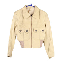  Vintage beige Unbranded Leather Jacket - womens x-small
