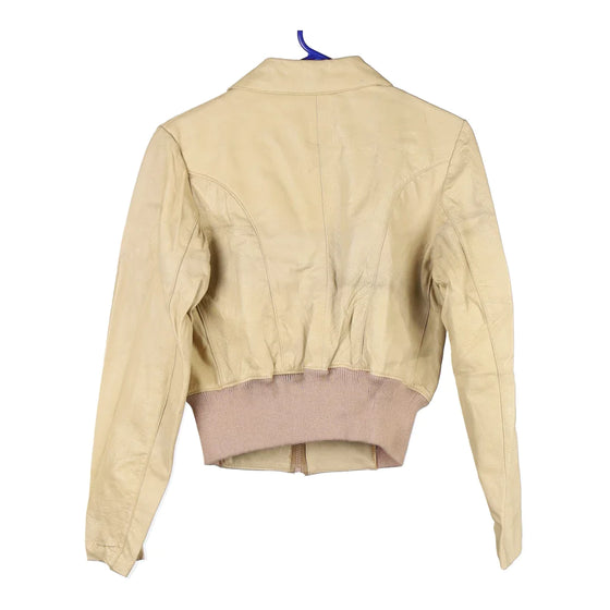 Vintage beige Unbranded Leather Jacket - womens x-small