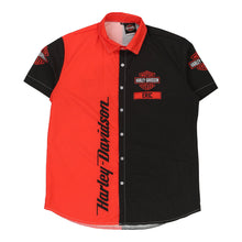  Vintage block colour Harley Davidson Short Sleeve Shirt - mens medium