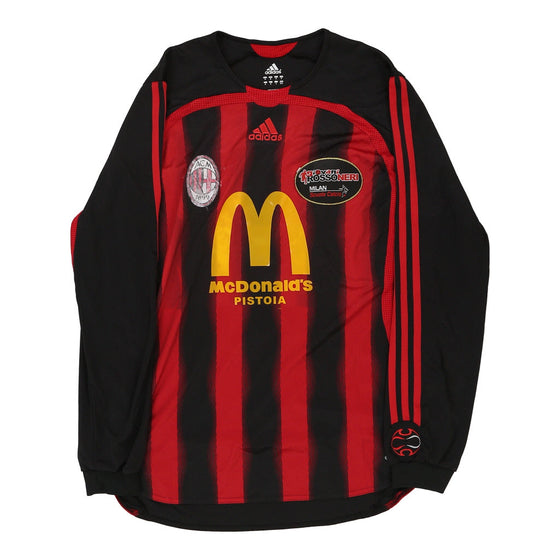 Vintage black Bootleg A.C Milan Adidas Football Shirt - mens medium