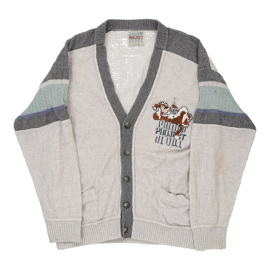 Vintage grey Cartoon Project Sport Cardigan - mens large