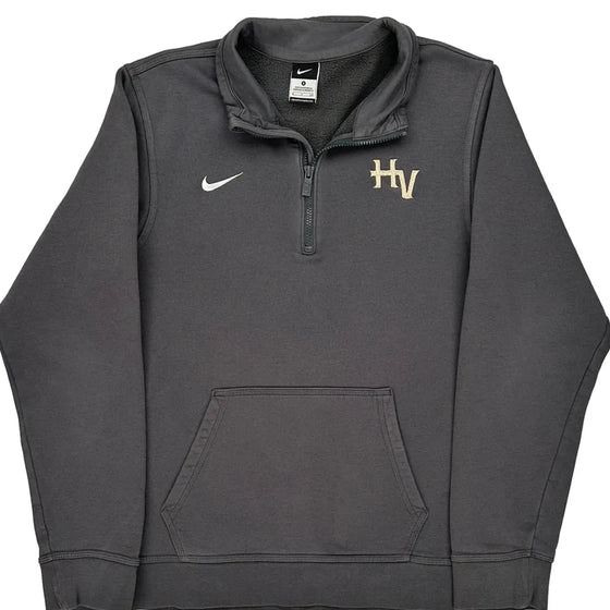 Nike 1/4 Zip - Small Grey Cotton Blend