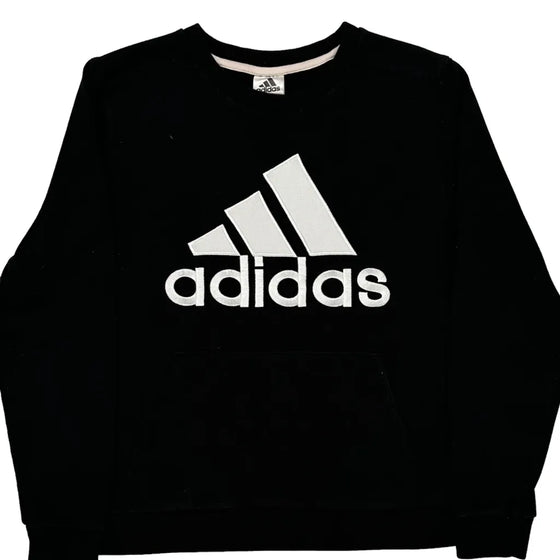 Adidas Spellout Sweatshirt - Large Black Cotton Blend