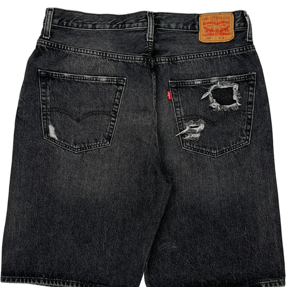 569 Levis Denim Shorts - 36W 11L Black Cotton
