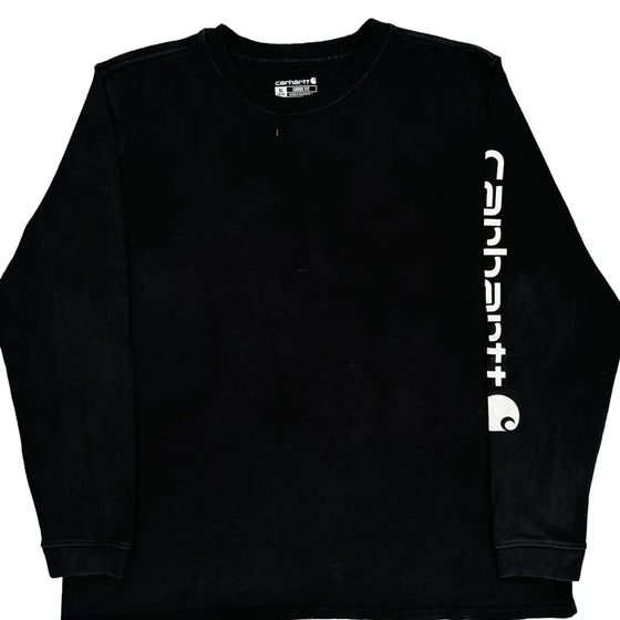 Loose Fit Carhartt Long Sleeve T-Shirt - XL Black Cotton