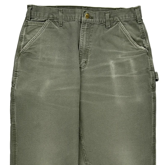 Loose Original Fit Carhartt Carpenter Trousers - 34″ Waist Khaki Cotton