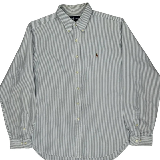 Classic Fit Ralph Lauren Striped Shirt - XL Blue Cotton