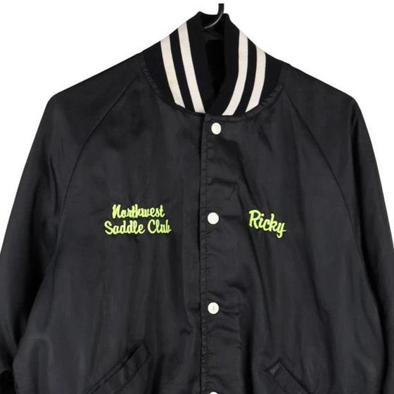Vintage black Northwest Saddel Club 'Ricky' Butwin Bomber Jacket - mens medium