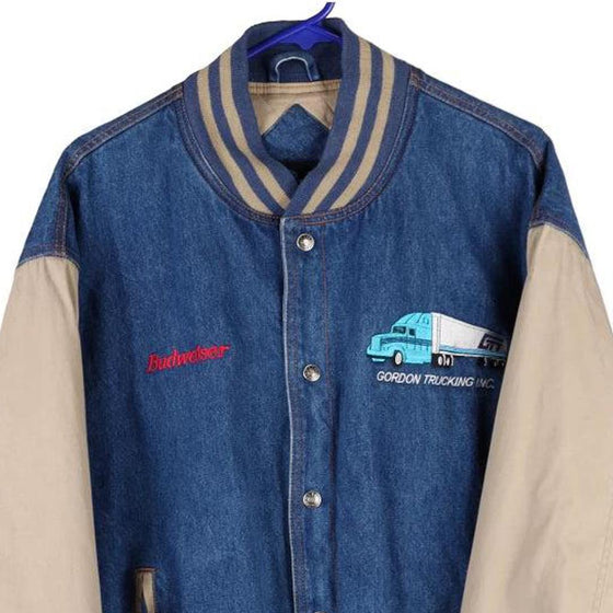 Vintageblue Gordon Trucking INC Tri-Mountain Varsity Jacket - mens large