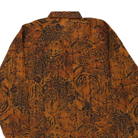 Vintage brown St. Angelo Patterned Shirt - mens xx-large